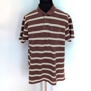 GAP Y2K cotton earthy striped oversized polo. XXL.